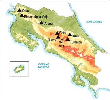 Carte des volcans